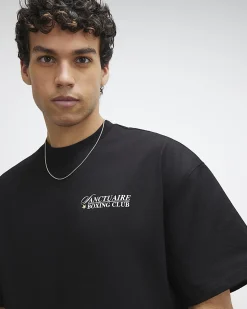 Black Oversized Fit Midweight Boxing T-Shirt