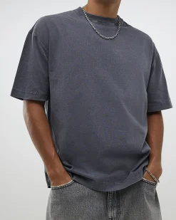 Black Oversized Fit Washed Midweight T-Shirt