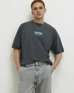 Black Oversized Fit Washed Downtown T-Shirt
