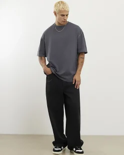 Black Oversized Fit Washed Midweight T-Shirt