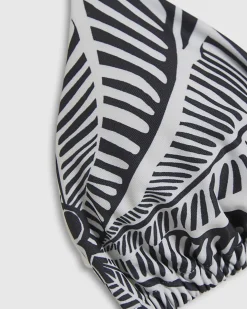 Black Palm Tree Print Triangle Bikini Set
