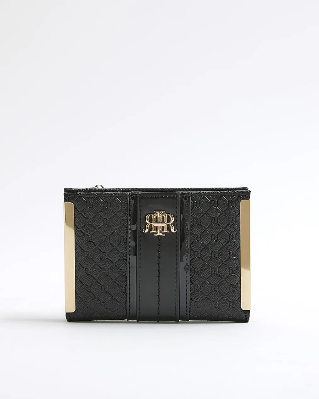 Black Panelled Monogram Purse