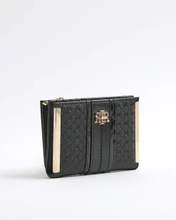 Black Panelled Monogram Purse