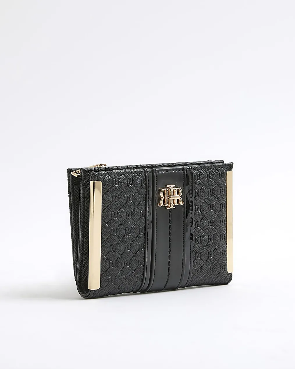Black Panelled Monogram Purse
