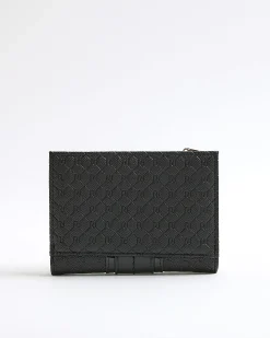 Black Panelled Monogram Purse