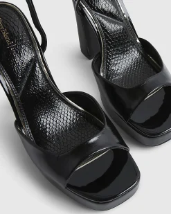 Black Platform Heeled Sandals