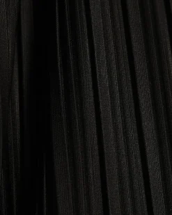Black Plisse Wide Leg Trousers