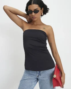 Black Polyamide Bandeau Top