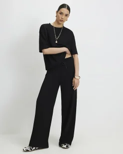 Black Premium Wide Leg Joggers