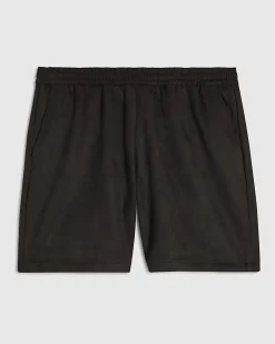 Black Pull On Faux Suedette Short