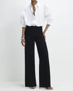 Black Pull-On Sculpt Palazzo Jeans
