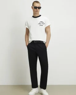 Black Regular Fit 5 Pocket Chino Trousers