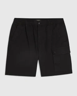 Black Regular Fit Cargo Shorts