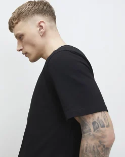 Black Regular Fit Cotton Crew Neck T-Shirt
