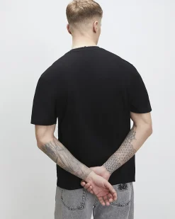 Black Regular Fit Cotton Crew Neck T-Shirt