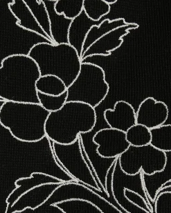 Black Regular Fit Floral Embroidered Shorts