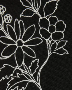 Black Regular Fit Floral Embroidered Shirt