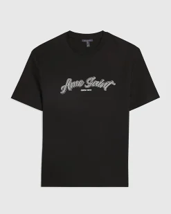 Black Regular Fit Houndstooth T-Shirt