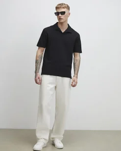 Black Regular Fit Lightweight Polo T-shirt