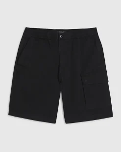 Black Regular Fit Longer Length Cargo Shorts
