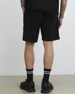 Black Regular Fit Longer Length Cargo Shorts