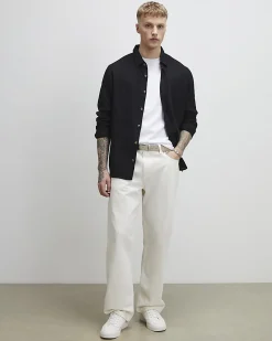 Black Regular Fit Luminus Linen Blend Shirt