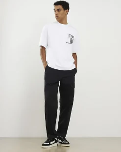 Black Regular Fit Stretch Cargo Trousers