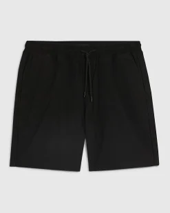 Black Regular Fit Stretch Textured Shorts