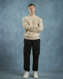 Black Regular Fit Stretch Cargo Trousers