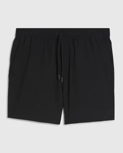 Black Regular Fit Textured Shorts