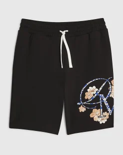 Black Regular Fit Textured Shorts
