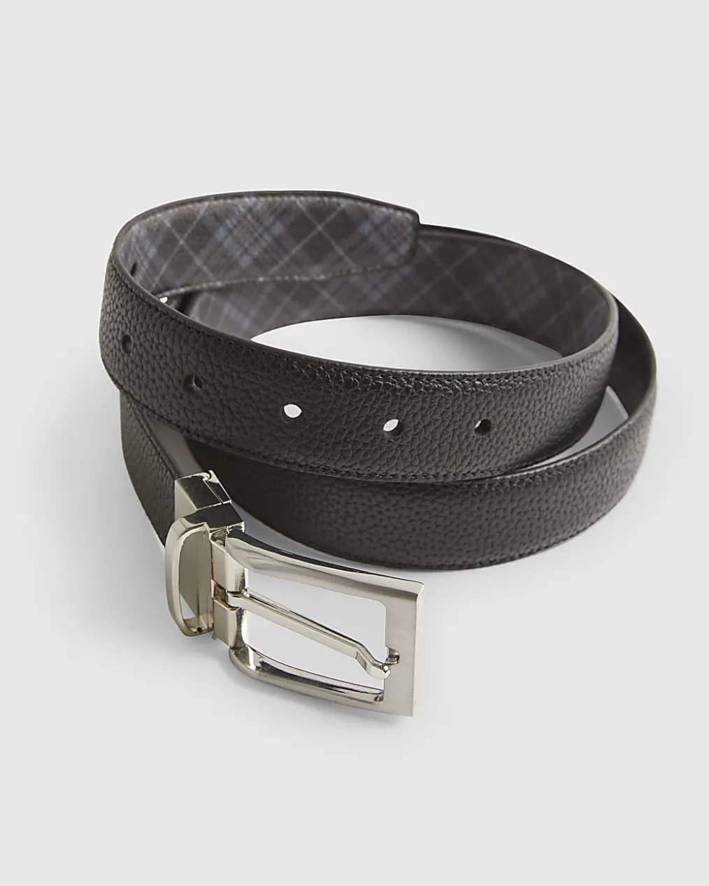 Black Reversible Check Belt