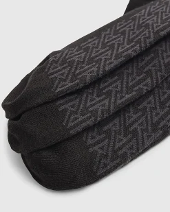 Black RI Monogram Pack Of 7 Socks