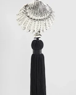 Black Shell Pendant Tassel Necklace