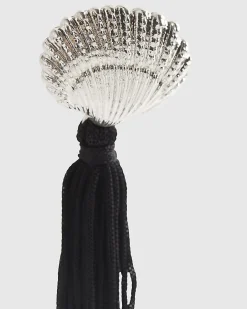 Black Shell Tassel Earrings