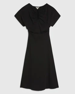 Black Short Angel Sleeve Cut Out Dress