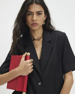 Black Short Sleeve Blazer