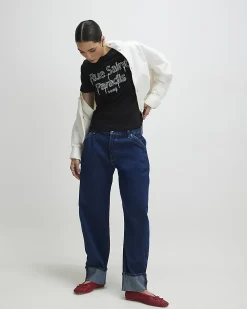 Black Short Sleeve Rue Saint Paradis T-shirt