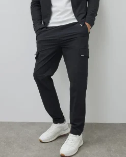 Black Skinny Fit Stretch Cargo Trousers