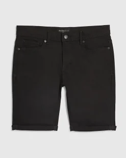 Black Skinny Fit Stretch Denim Shorts
