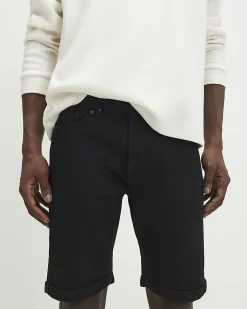 Black Skinny Fit Stretch Denim Shorts