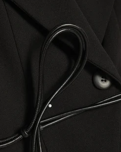 Black Sleeveless Belted Waistcoat