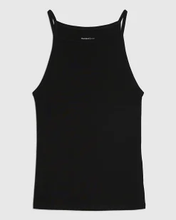 Black Sleeveless Cotton Tank Top