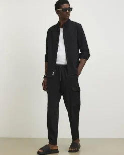 Black Slim Fit Cargo Trousers