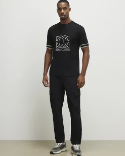 Black Slim Fit Casa Carta Pique T-Shirt