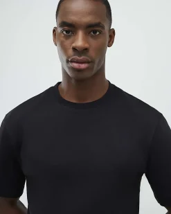 Black Slim Fit Cotton Crew Neck T-Shirt