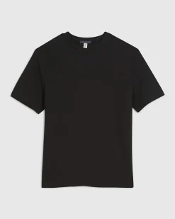 Black Slim Fit Cotton Textured T-Shirt