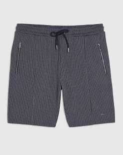 Black Slim Fit Jacquard Shorts