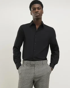 Black Slim Fit Long Sleeve Shirt