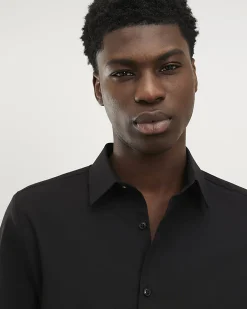 Black Slim Fit Long Sleeve Shirt